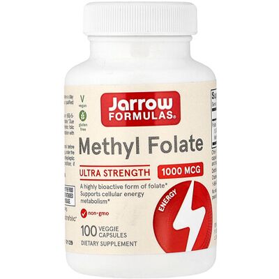 Jarrow Formulas Methyl Folate 1000mcg 100 Veggie Capsules - Dietary Supplement Jarrow Formulas Methyl Folate 1000mcg 100 Veggie Capsules - Dietary Supplement
