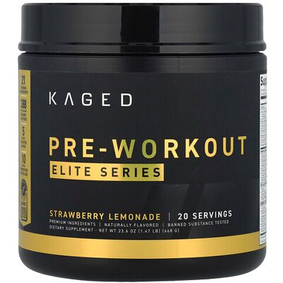 Kaged, Elite Series, Pre-Workout, Strawberry Lemonade, 1.47 lb (668 g) Kaged, Elite Series, Pre-Workout, Strawberry Lemonade, 1.47 lb (668 g)