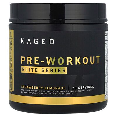 Kaged, Elite Series, Pre-Workout, Strawberry Lemonade, 1.47 lb (668 g) Kaged, Elite Series, Pre-Workout, Strawberry Lemonade, 1.47 lb (668 g)