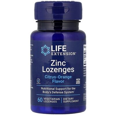 Life Extension Zinc Lozenges - Citrus-Orange - 60 Vegetarian Lozenges Life Extension Zinc Lozenges - Citrus-Orange - 60 Vegetarian Lozenges