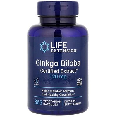 Life Extension Ginkgo Biloba Certified Extract - 120 mg - Vegetarian Capsules Life Extension Ginkgo Biloba Certified Extract - 120 mg - Vegetarian Capsules