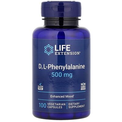 Life Extension D,L-Phenylalanine 500 mg - Vegetarian Capsules Life Extension D,L-Phenylalanine 500 mg - Vegetarian Capsules