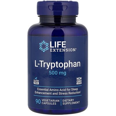 Life Extension L-Tryptophan 500 Mg Vegetarian Capsules - Dietary Supplement Life Extension L-Tryptophan 500 Mg Vegetarian Capsules - Dietary Supplement