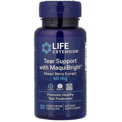 Life Extension, Tear Support with MaquiBright, 60 mg - 30 Veggie Capsules Life Extension, Tear Support with MaquiBright, 60 mg - 30 Veggie Capsules