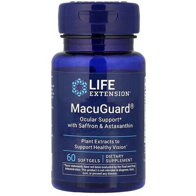 Life Extension MacuGuard Saffron Astaxanthin Eye Support 60 softgels Life Extension MacuGuard Saffron Astaxanthin Eye Support 60 softgels