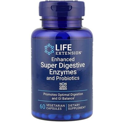 Life Extension Enhanced Super Digestive Enzymes with Probiotics - 60 Veg Caps Life Extension Enhanced Super Digestive Enzymes with Probiotics - 60 Veg Caps