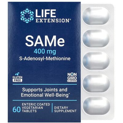 Life Extension S-Adenosyl-Methionine 400 mg - Support for Mood & Liver Life Extension S-Adenosyl-Methionine 400 mg - Support for Mood & Liver