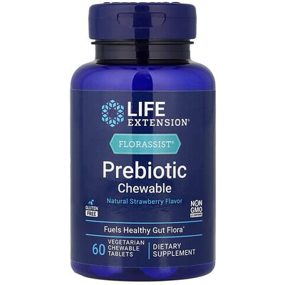 Life Extension Florassist Prebiotic Chewable - Supports Digestive Health Life Extension Florassist Prebiotic Chewable - Supports Digestive Health