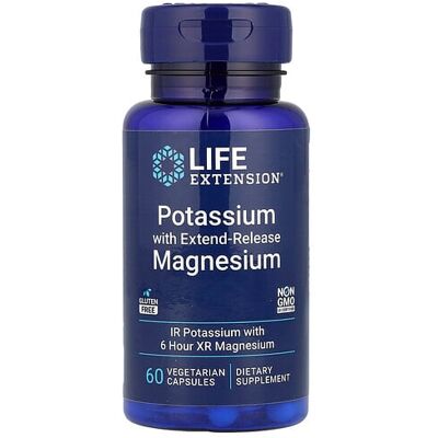 Life Extension Potassium with Extend-Release Magnesium - 60 Vegetarian Capsules Life Extension Potassium with Extend-Release Magnesium - 60 Vegetarian Capsules