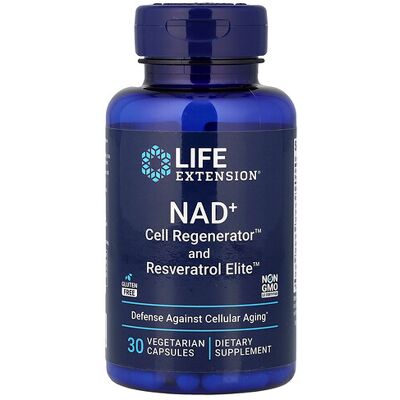 Life Extension NAD+ Cell Regenerator and Resveratrol - Vegetarian Capsules Life Extension NAD+ Cell Regenerator and Resveratrol - Vegetarian Capsules