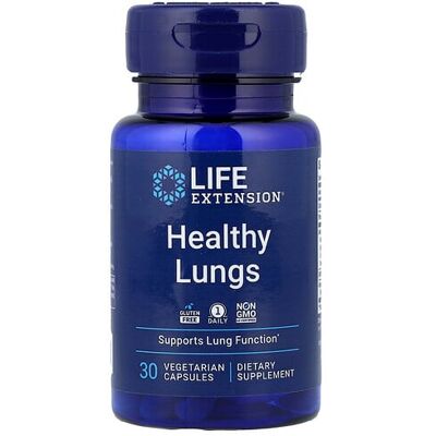 Life Extension Healthy Lungs - Respiratory Support - 30 Vegetarian Capsules Life Extension Healthy Lungs - Respiratory Support - 30 Vegetarian Capsules