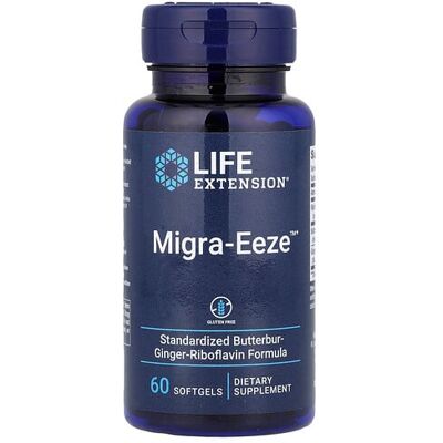 Life Extension Migra-Eeze - Butterbur & Ginger - Supports Head Comfort - 60 Softgels Life Extension Migra-Eeze - Butterbur & Ginger - Supports Head Comfort - 60 Softgels
