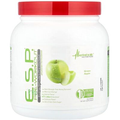 Metabolic Nutrition, E.S.P.® Pre-Workout, Green Apple, 300 g Metabolic Nutrition, E.S.P.® Pre-Workout, Green Apple, 300 g