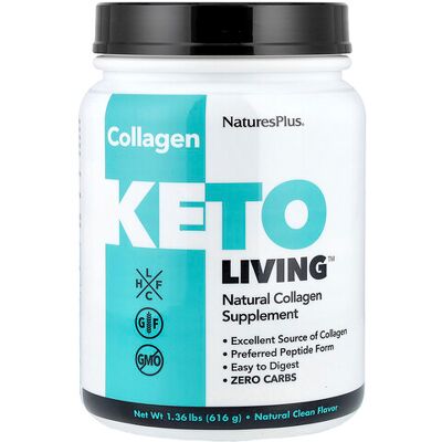NaturesPlus, KetoLiving™, Natural Collagen, 1.36 lbs (616 g) NaturesPlus, KetoLiving™, Natural Collagen, 1.36 lbs (616 g)