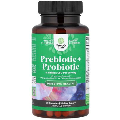 Nature's Craft, Prebiotic + Probiotic, 60 Capsules Nature's Craft, Prebiotic + Probiotic, 60 Capsules