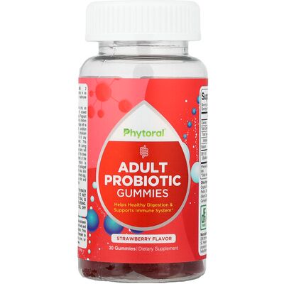 Phytoral, Adult Probiotic Gummies, Strawberry, 30 Gummies (8.35 mg per Gummy) Phytoral, Adult Probiotic Gummies, Strawberry, 30 Gummies (8.35 mg per Gummy)