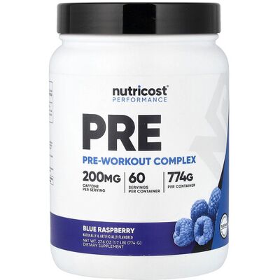 Nutricost, Performance, Pre-Workout Complex, Blue Raspberry, 1.7 lb (774 g) Nutricost, Performance, Pre-Workout Complex, Blue Raspberry, 1.7 lb (774 g)