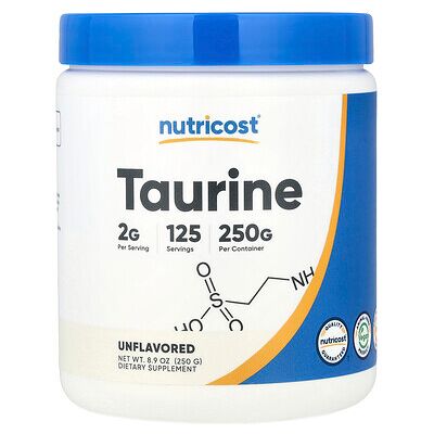Nutricost, Taurine, Unflavored, 8.9 oz (250 g) Nutricost, Taurine, Unflavored, 8.9 oz (250 g)