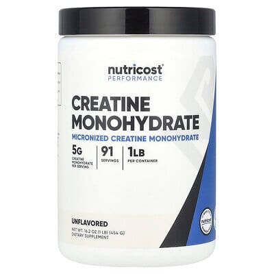Nutricost, Performance, Creatine Monohydrate, Unflavored, 1 lb (454 g) Nutricost, Performance, Creatine Monohydrate, Unflavored, 1 lb (454 g)