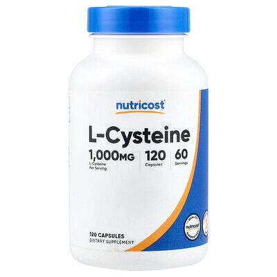 Nutricost, L-Cysteine, 120 Capsules (500 mg per Capsule) Nutricost, L-Cysteine, 120 Capsules (500 mg per Capsule)