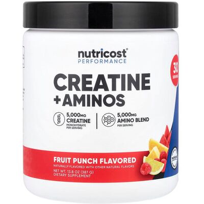 Nutricost, Performance, Creatine + Aminos, Fruit Punch, 13.8 oz (387 g) Nutricost, Performance, Creatine + Aminos, Fruit Punch, 13.8 oz (387 g)