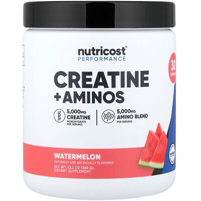 Nutricost, Performance, Creatine + Aminos, Watermelon, 13.2 oz (369 g) Nutricost, Performance, Creatine + Aminos, Watermelon, 13.2 oz (369 g)