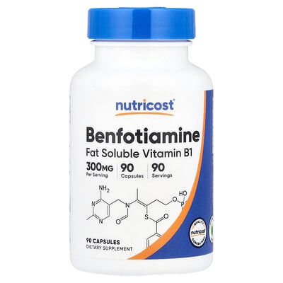 Nutricost Benfotiamine - Capsules 300 Mg - 90 Count Nutricost Benfotiamine - Capsules 300 Mg - 90 Count