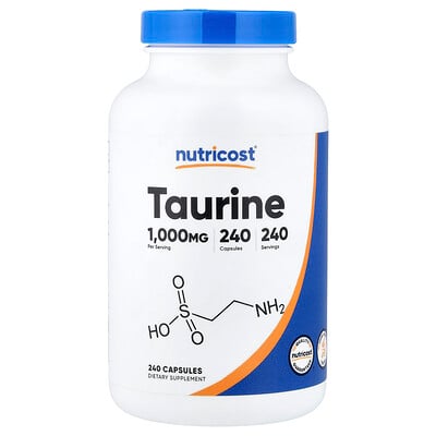 Nutricost, Taurine, 1,000 mg, 240 Capsules Nutricost, Taurine, 1,000 mg, 240 Capsules