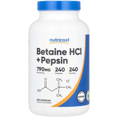 Nutricost Betaine HCl Pepsin Capsules - Supps Nutricost Betaine HCl Pepsin Capsules - Supps