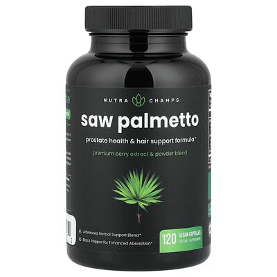NutraChamps, Saw Palmetto, 120 Vegan Capsules NutraChamps, Saw Palmetto, 120 Vegan Capsules