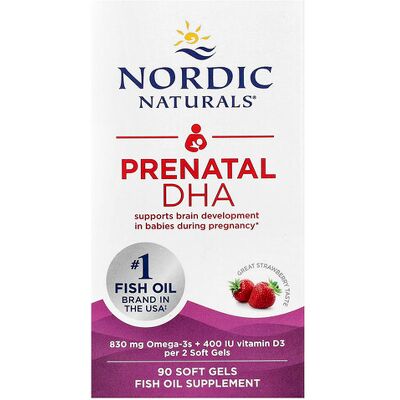 Nordic Naturals Prenatal DHA Omega-3 830mg with Vitamin D3 90 Softgels - Pregnancy Support Nordic Naturals Prenatal DHA Omega-3 830mg with Vitamin D3 90 Softgels - Pregnancy Support