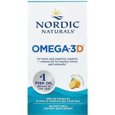 Nordic Naturals Omega-3D 690mg Lemon Softgels - Vitamins Nordic Naturals Omega-3D 690mg Lemon Softgels - Vitamins