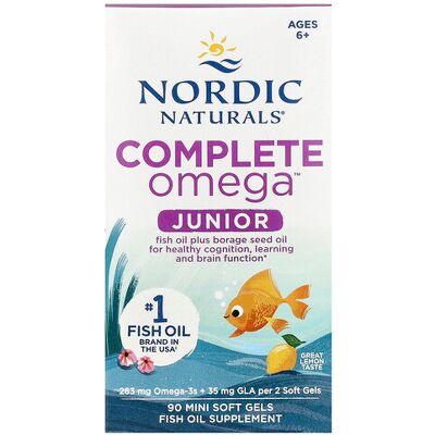 Nordic Naturals Complete Omega Junior 283mg Lemon Softgels - Omega-3 Supplement Nordic Naturals Complete Omega Junior 283mg Lemon Softgels - Omega-3 Supplement