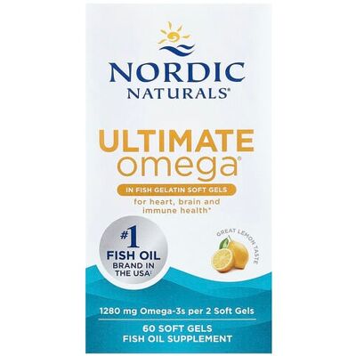 Nordic Naturals Ultimate Omega - Lemon Flavor - Fish Oil Softgels 1280 mg Nordic Naturals Ultimate Omega - Lemon Flavor - Fish Oil Softgels 1280 mg