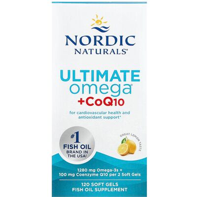 Nordic Naturals Ultimate Omega + CoQ10 - Blue - 1280mg, 120 Soft Gels Nordic Naturals Ultimate Omega + CoQ10 - Blue - 1280mg, 120 Soft Gels