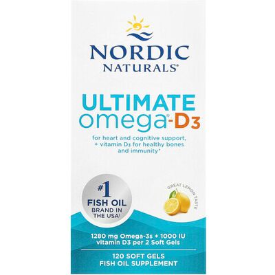 Nordic Naturals Lemon Omega-3 Softgels 1280mg - Omega-3 Fish Oil Supplement Nordic Naturals Lemon Omega-3 Softgels 1280mg - Omega-3 Fish Oil Supplement