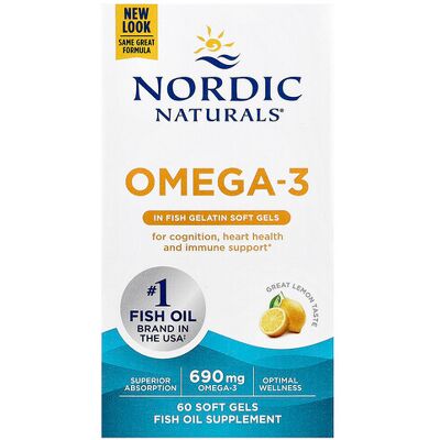 Nordic Naturals Omega-3 Lemon 690mg Softgels - Omega-3 Softgels Nordic Naturals Omega-3 Lemon 690mg Softgels - Omega-3 Softgels