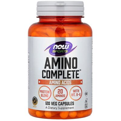 NOW Foods Amino Complete 120 Veg Capsules - Amino Acids Supplement NOW Foods Amino Complete 120 Veg Capsules - Amino Acids Supplement