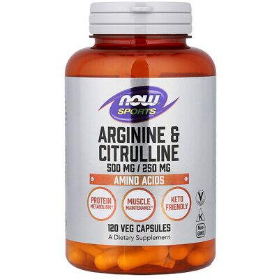 Now Foods Arginine Citrulline 500mg 250mg Veg Capsules - Dietary Supplement Now Foods Arginine Citrulline 500mg 250mg Veg Capsules - Dietary Supplement