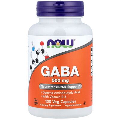 NOW FOODS GABA 500 MG Dietary Supplement - Nervous System Support NOW FOODS GABA 500 MG Dietary Supplement - Nervous System Support