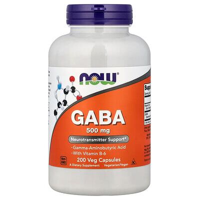 NOW Foods GABA 500 mg with Vitamin B-6 - Dietary Supplement NOW Foods GABA 500 mg with Vitamin B-6 - Dietary Supplement
