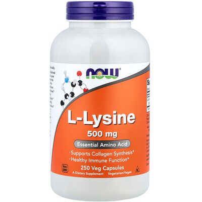 Now Foods L-Lysine 500mg - 250 Veg Capsules - Dietary Supplement Now Foods L-Lysine 500mg - 250 Veg Capsules - Dietary Supplement