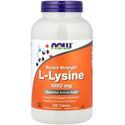 Now Foods L-Lysine 1000 mg - Immune Support - 250 Tablets Now Foods L-Lysine 1000 mg - Immune Support - 250 Tablets