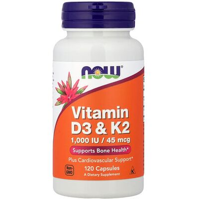 NOW FOODS Vitamin D-3 & K-2 - Bone & Immune Support NOW FOODS Vitamin D-3 & K-2 - Bone & Immune Support