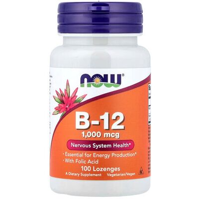 Now Foods B-12 1000mcg Lozenges (250 pcs) Now Foods B-12 1000mcg Lozenges (250 pcs)
