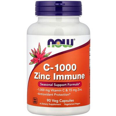 NOW Foods C-1000 Zinc Immune - 90 Veggie Capsules NOW Foods C-1000 Zinc Immune - 90 Veggie Capsules