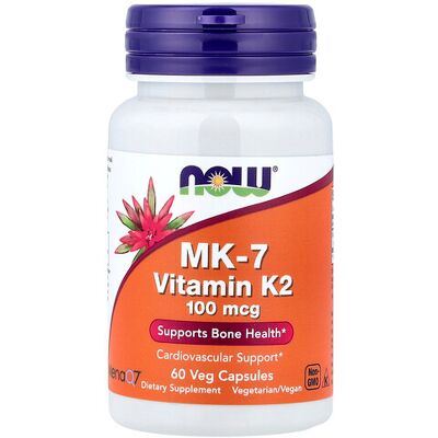 Now Foods MK-7 Vitamin K-2 Capsules - 100 mcg - 60-Count Now Foods MK-7 Vitamin K-2 Capsules - 100 mcg - 60-Count