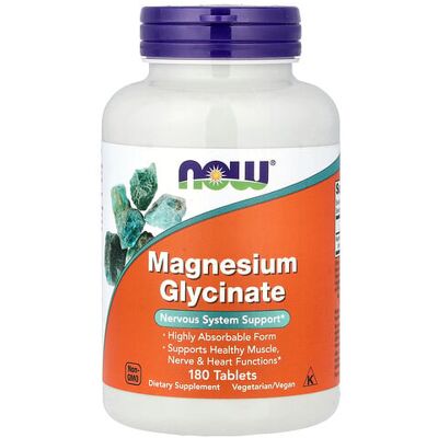 NOW Foods Magnesium Glycinate 180 Tablets - Dietary Supplement NOW Foods Magnesium Glycinate 180 Tablets - Dietary Supplement