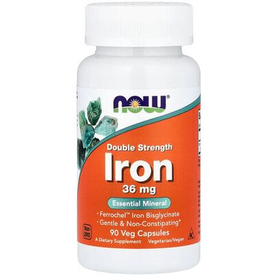 NOW Foods Iron 36mg Veg Capsules - Iron Supplement NOW Foods Iron 36mg Veg Capsules - Iron Supplement