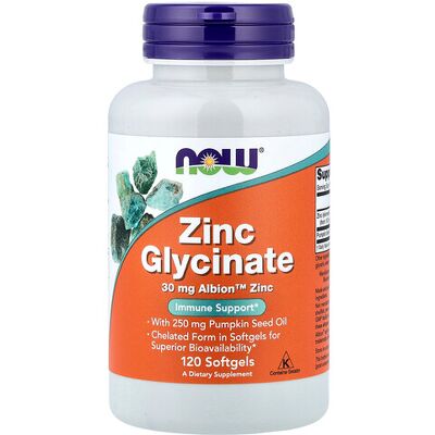 NOW FOODS Zinc Glycinate - 120 Capsules Dietary Supplement NOW FOODS Zinc Glycinate - 120 Capsules Dietary Supplement